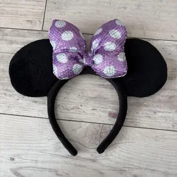 디즈니 머리띠 스팽글 퍼플