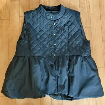 네이비 퀼팅 다운 베스트