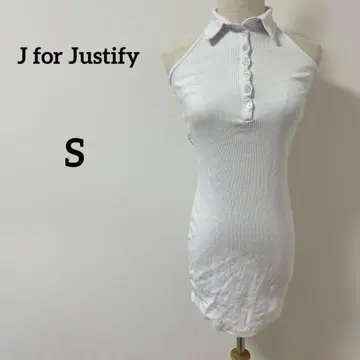 J for Justify 화이트 슬리브리스 미니 원피스 S
