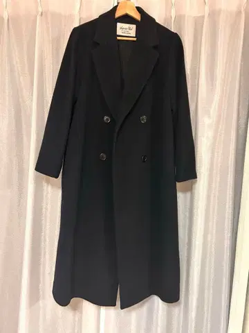 블랙 체스터 코트 울 여성용
