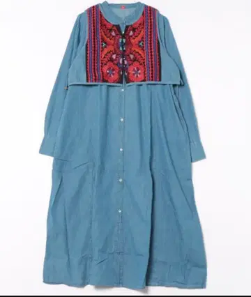 원피스 롱 자수 긴팔 차이하네 동양인 새상품