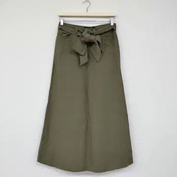 [Munich] 올리브 플레어 스커트 카키 벨트 포함 새상품급