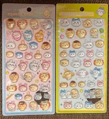 치이카와 (먼작귀) 모자 꽁지 드롭 씰 모두 방긋 포즈