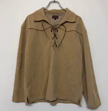 FELLOW 히피 웨스턴 레이스업 페이크 스웨이드 자켓