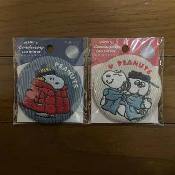 스누피 코듀로이 자수 캔 거울 스누피 우드스탁 올라프 2종류