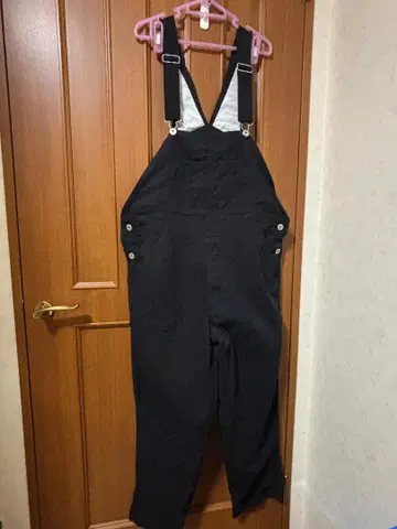 BACK NUMBER 블랙 컬러 오버롤 M