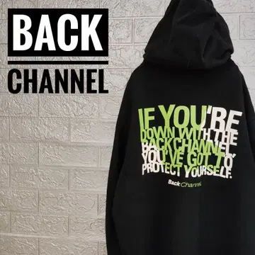 백 채널 BackChannel 구제 의류 지퍼 후드 맨투맨 블랙 L