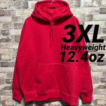12.4oz 헤비 웨이트 후드티 무지 3XL 레드