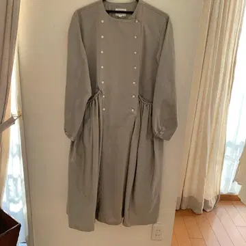 그레이 더블 버튼 원피스