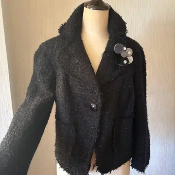 ZARA BASIC 트위드 브로치 라메사 사양 자켓 오샤레