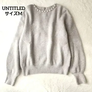 새상품급 UNTITLED 펄 조 크루넥 니트 샌드 베이지