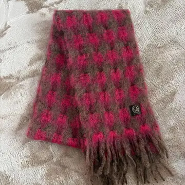 MANTAS EZCARAY 체크 무늬 머플러 핑크