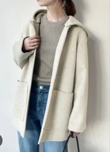 [IENA] 이에나 후드 부착 울 100% 코트