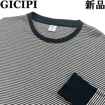 GICIPI 지치피 보더 코튼 니트 4 M~L 블랙 화이트 새상품
