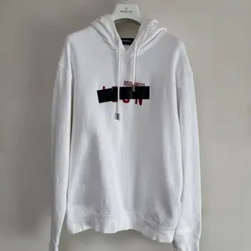 디스퀘어드 테이프 로고 후드티 새상품급