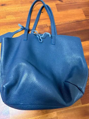 Tronco 이탈리아제 천연 가죽 가죽 백 네이비