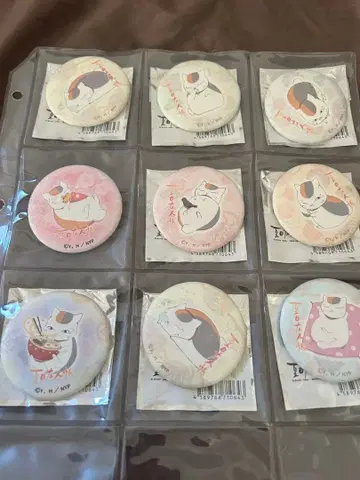 나츠메 우인장 냥코 선생님 와시 캔뱃지 전 컴프