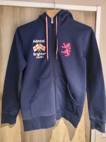 Admiral 골프 풀 집업 후드 부착 스웨터 M 사이즈 네이비