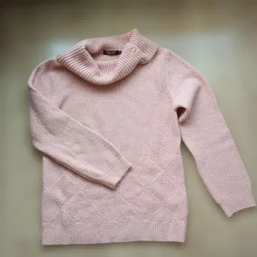 DECOY 핑크 하이넥 스웨터 M