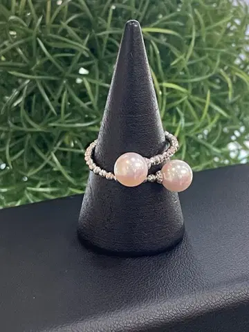 펄 플라티나 크로스 반지