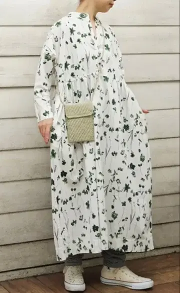 jsluxe 플라워 프린트 ample 개더 원피스