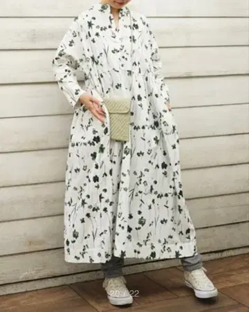 jsluxe 플라워 프린트 ample 개더 원피스