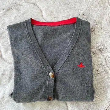 그레이 V넥 가디건