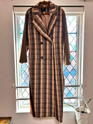 Re:EDIT 체크 무늬 롱 체스터 코트 울 겨울 아우터 새상품급