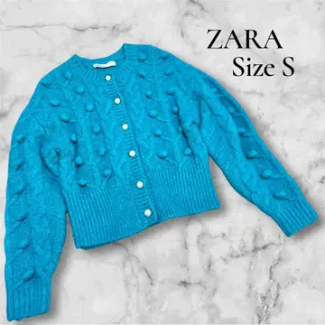 레어! ZARA 자라 가디건 폼폼 니트 펄 버튼 M 사이즈