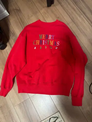 90s Hanes MERRY CHRISTMAS 빨간색 맨투맨