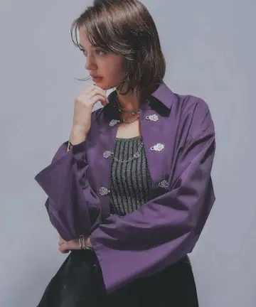 HARE 차이나 부품 셔츠 퍼플