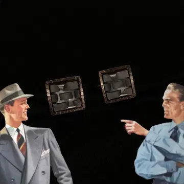 빈티지 넥타이 커프스 레트로 남성용 로카빌리 액세서리 쇼와