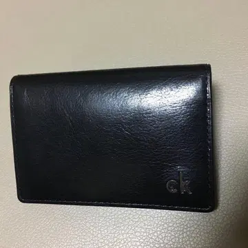 CK Calvin Klein 소가죽 카드 케이스 블랙 블랙