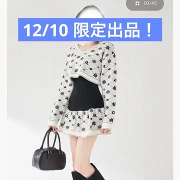 [ 한정 판매 ] Darich 앙상블 스노우 로고 니트 미니 원피스