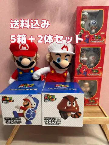 슈퍼 마리오 피규어 컴플리트 & 봉제 인형 택 포함 2체 세트