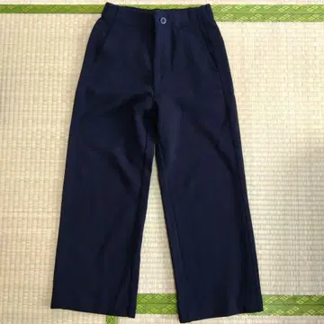 유니클로 저지 릴랙스 스트레이트 팬츠 블랙 M 길이 포장