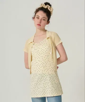 TINA: JOJUN 카라 부착 시어 니트 가디건