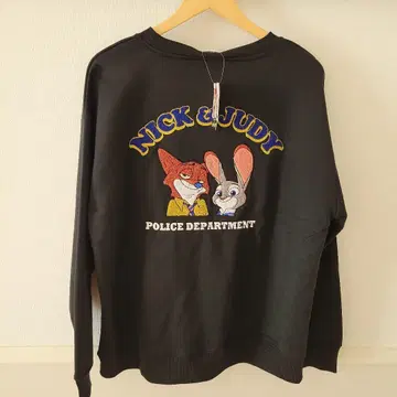 주토피아 토끼 여우 닉 주디 디즈니 남성용 맨투맨 자수