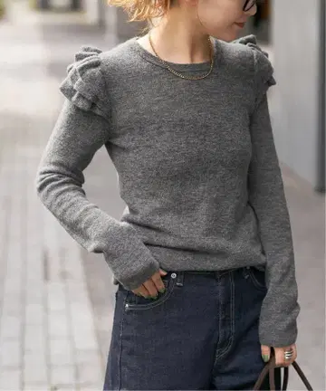 Spick and Span 알파카 혼방 프릴 니트