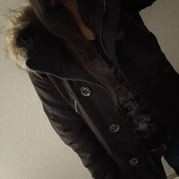 퍼 부착 헤이세이 갸루 y2k 블랙 후드 부착 모즈 코트