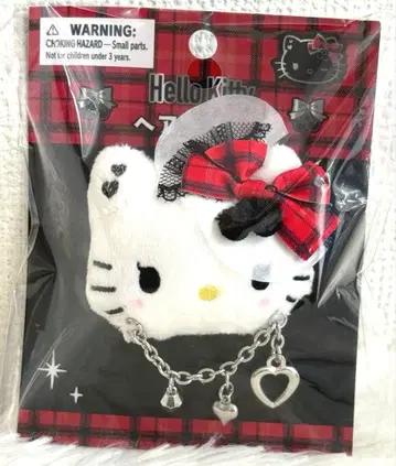 미개봉 페이스형 헤어 클립 Sweet Rock 'n' Check 키티