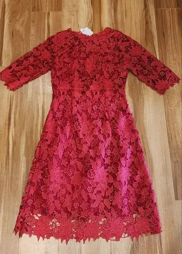 새상품 빨간색 레이스 원피스 드레스 반팔