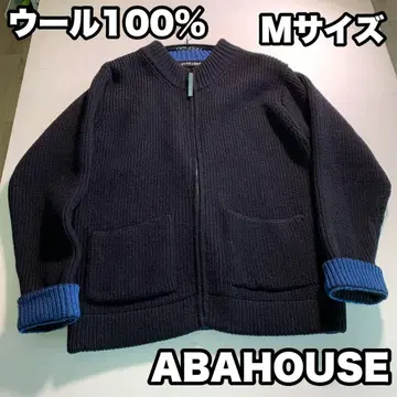 ABAHOUSE 울 100% 드라이버즈 니트 더블 지퍼 스웨터 M