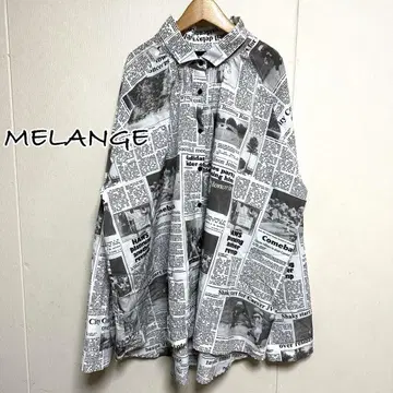 멜란지 메란주 메란제 영자신문 올 패턴 블라우스 셔츠