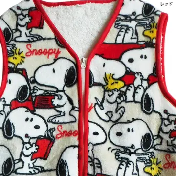 스누피 보아 베스트 슬리퍼 성인 빨간색 베이지 방한 베스트 따뜻한