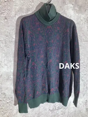 DAKS 90's 올드 울 100 하이넥 긴팔 니트 스웨터