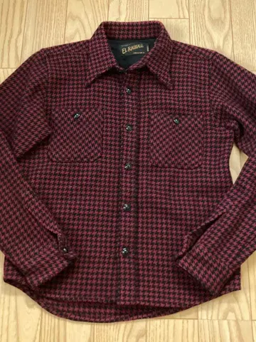 EL RADIALL 라디얼 남성용 긴팔 셔츠 하운드투스 크림슨 계열