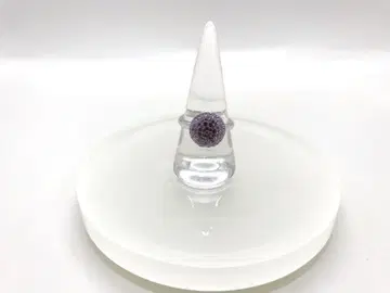 스와로브스키 파베 크리스탈 반지 16호 실버 계열 퍼플 계열