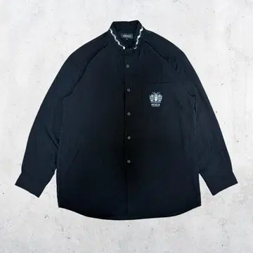 블랙 엠블럼 긴팔 셔츠