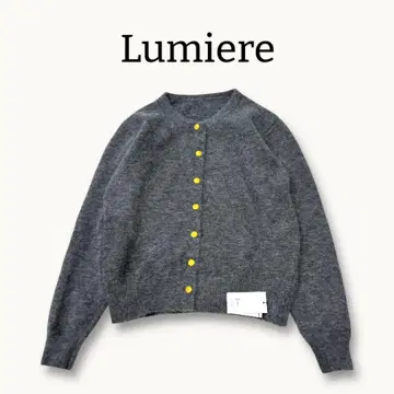 Lumiere 루미에르 가디건 골드 버튼 그레이 프리